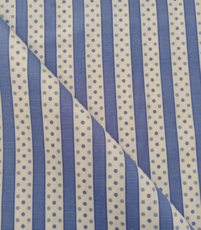 TELA DE RAYAS Y LUNARES