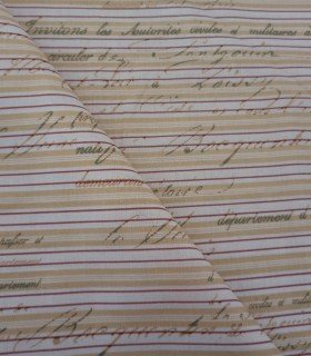 TELA CON RAYAS Y LETRAS