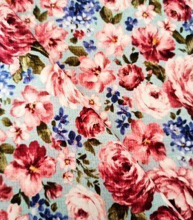TELA FLORES GRANDES ROSAS