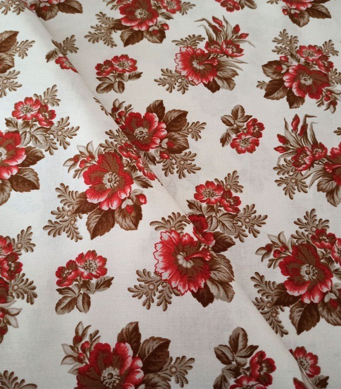 TELA RUBY FLORES BEIGE