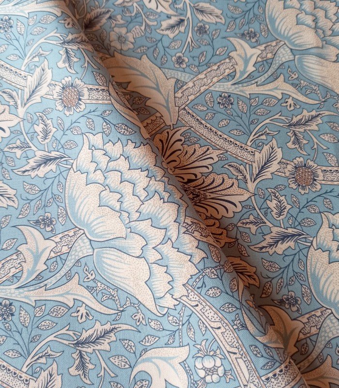 TELA ESTAMPADA EN AZUL DE MORRIS