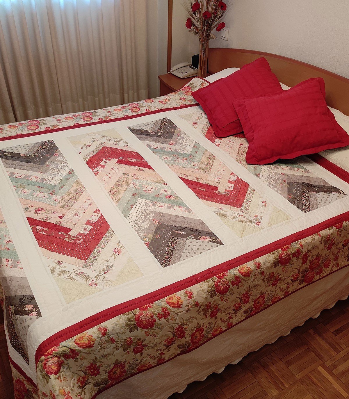 Colcha artesanal de patchwork cama o sofá, 100% algodón. Envío 24-48 h